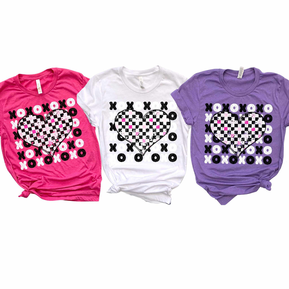 Xoxo checkered heart (CITY) 79185 DTF transfer