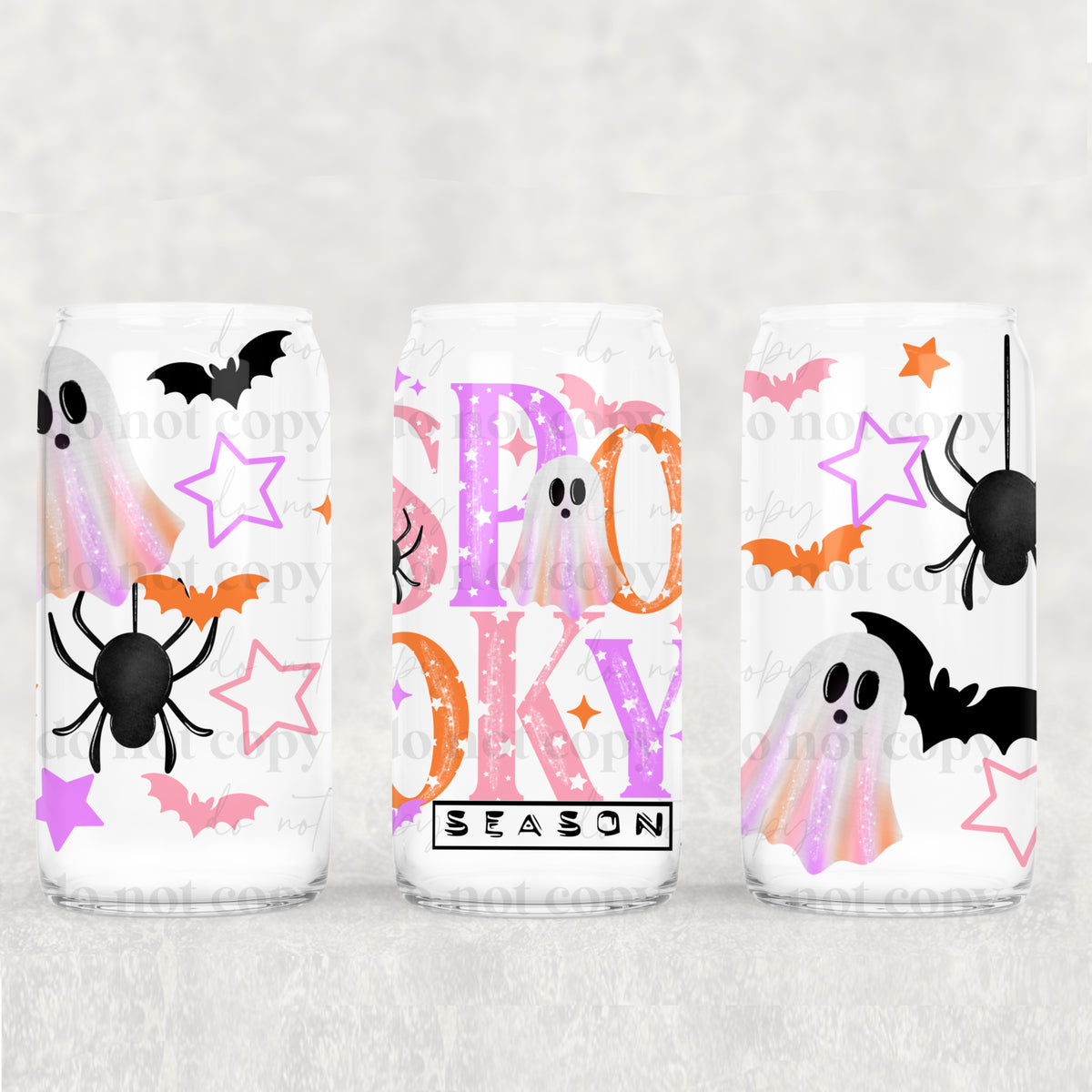 Spooky season pastel faux glitter (CSC) UV DTF WRAP