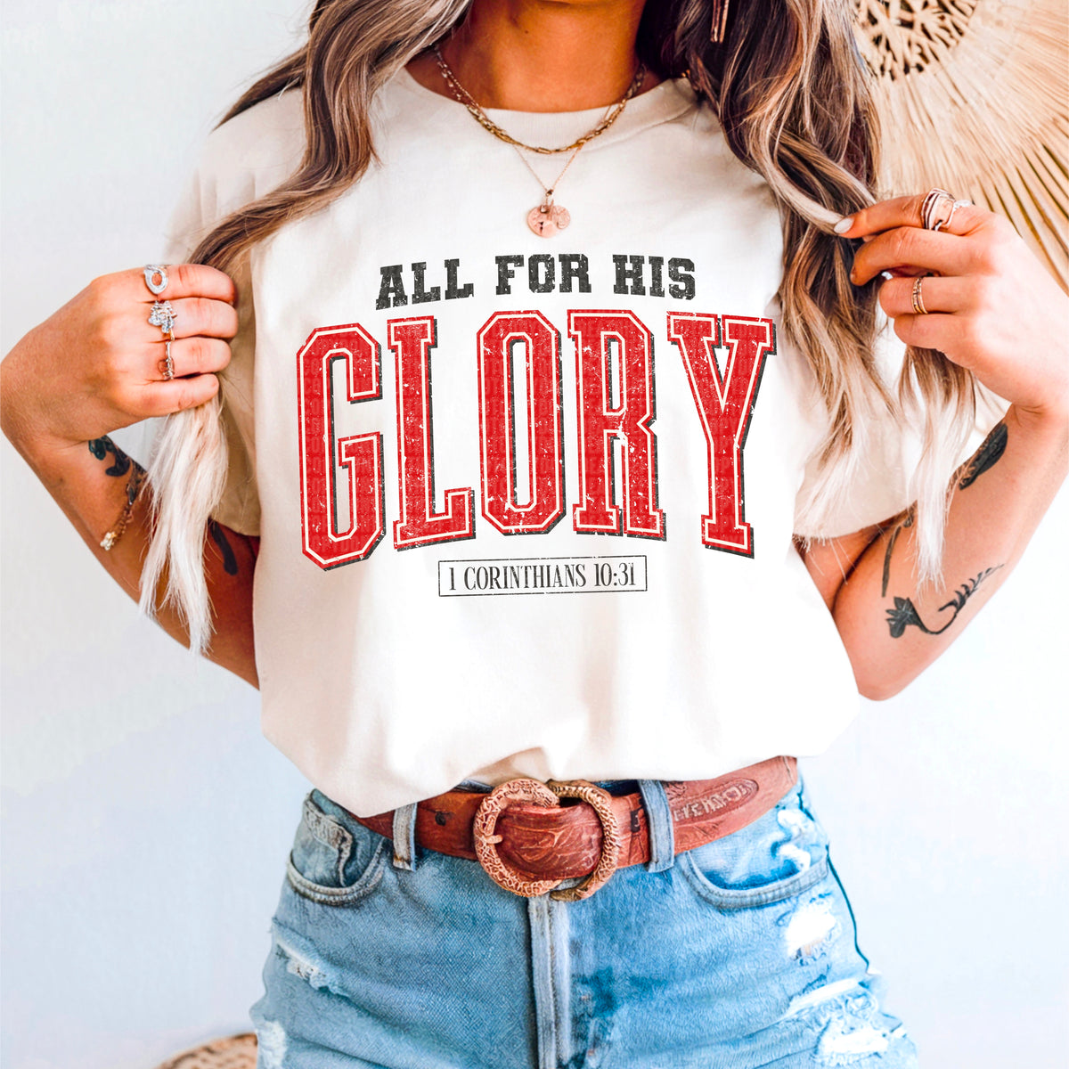 All for his glory black and red 91697 DTF transfer