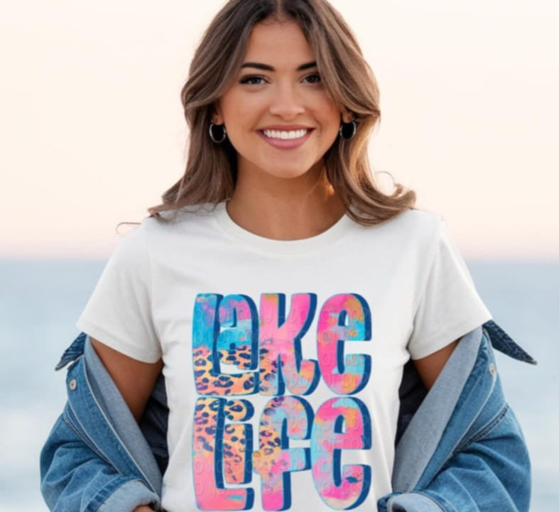 Lake life watercolor 99928 DTF transfer