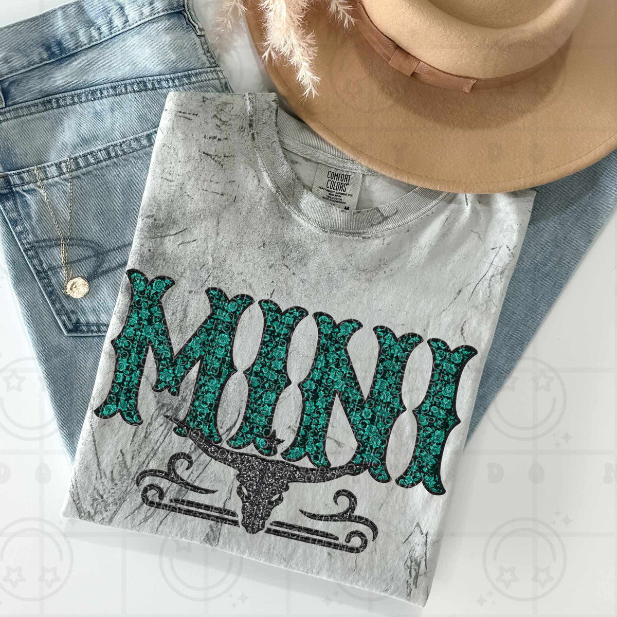 Mini bull skull (HW) 84505 DTF transfer