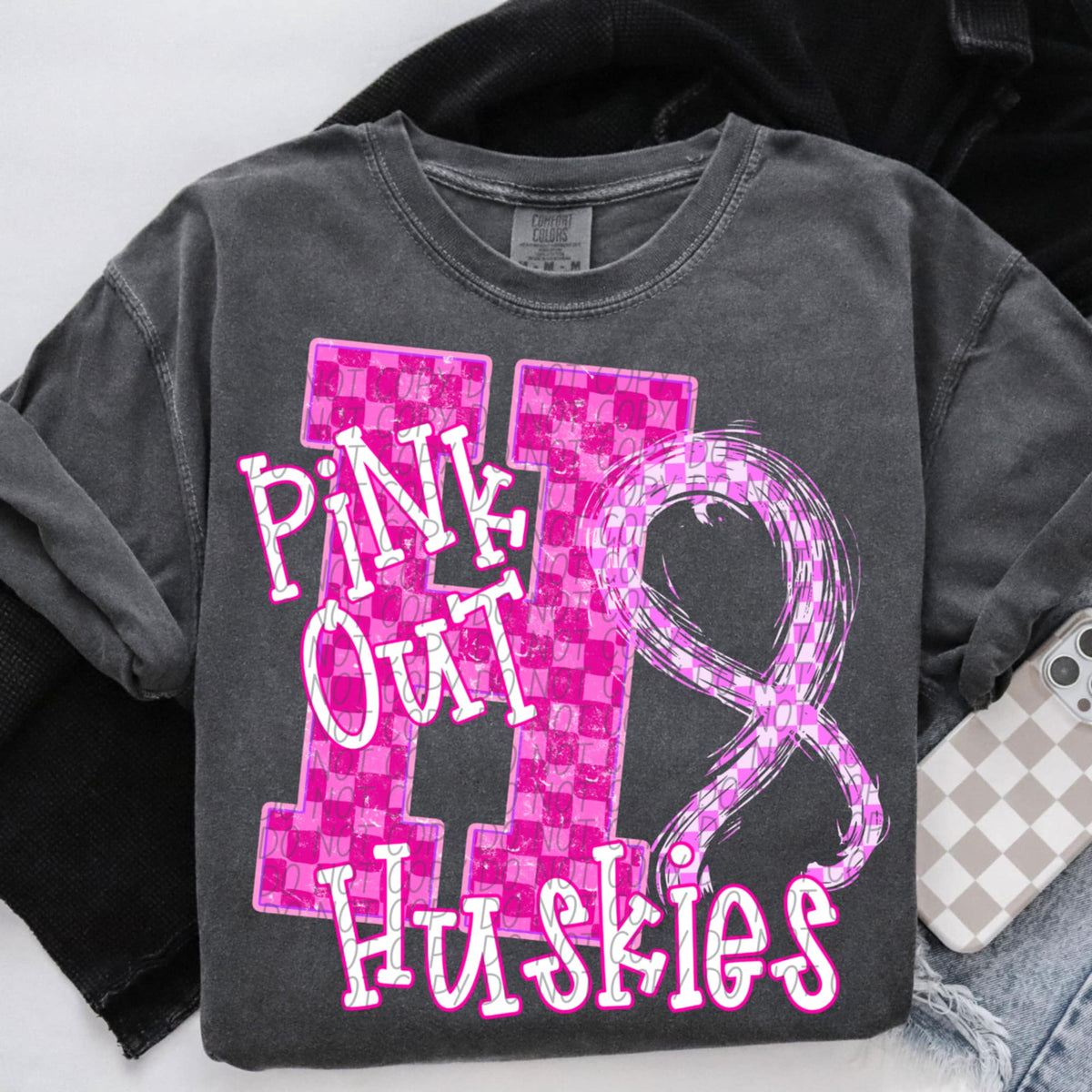 Huskies Pink Out Varsity (city) DTF Transfer