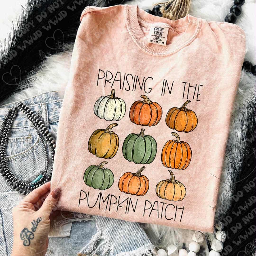 Praise in the Pumpkin Patch (oh honey) DTF transfer