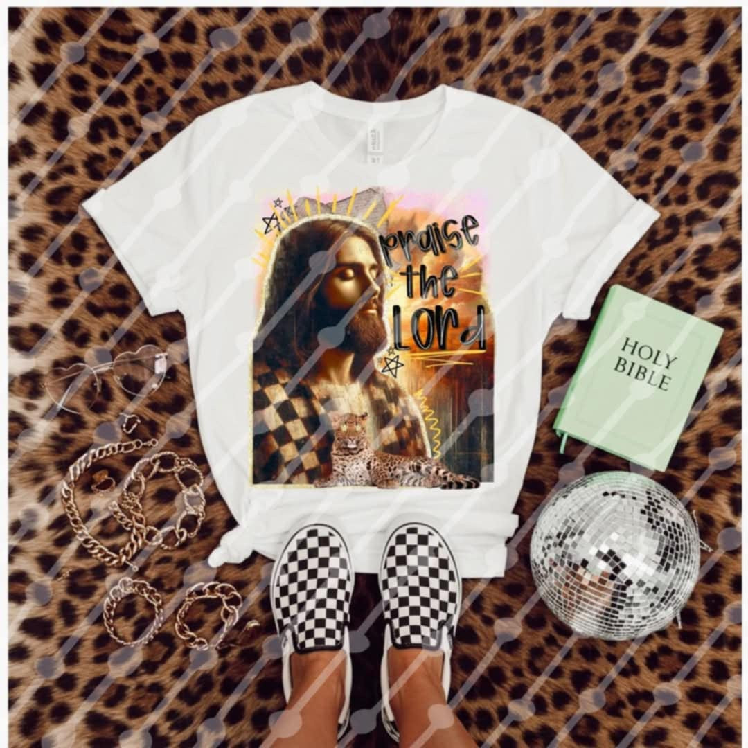 Praise the lord Jesus and leopard (JBD) 96587 DTF transfer