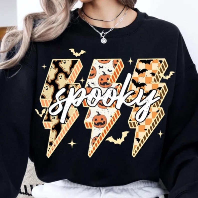 Spooky Lightning bolts  DTF transfer