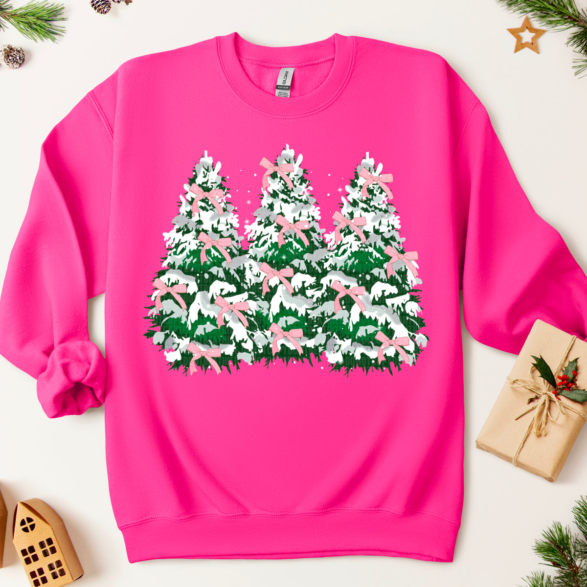 Trees with Pink Bows 113420 DTF transfer
