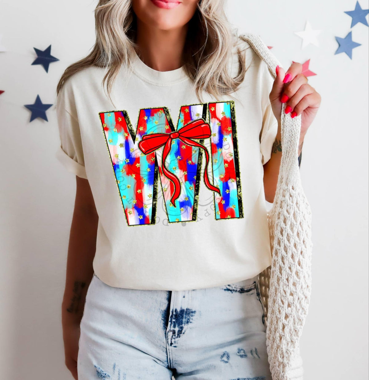 Patriotic brushstroke states DTF transfers