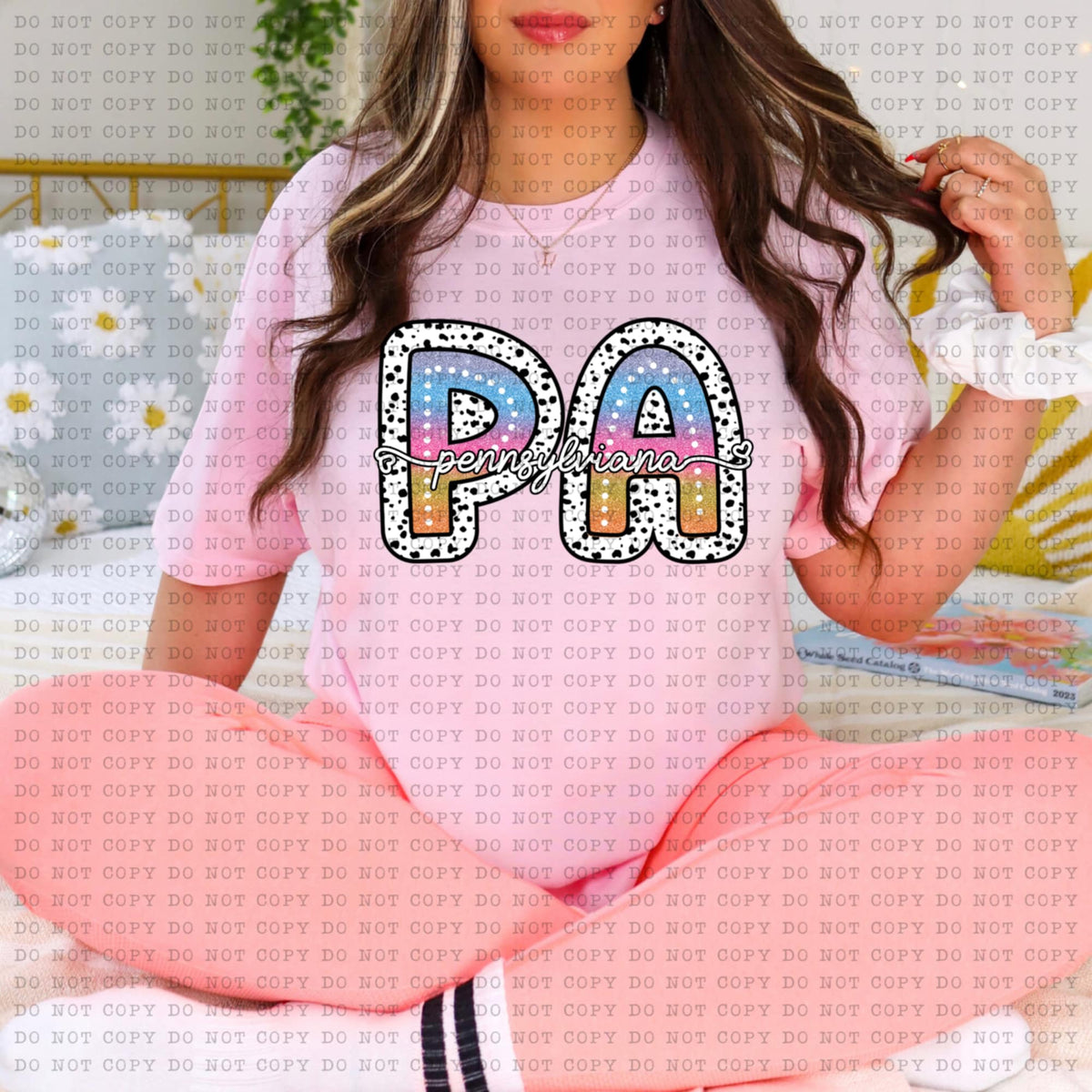 PA Pennsylvania tie dye dottie (ECHT) 94251 DTF transfer