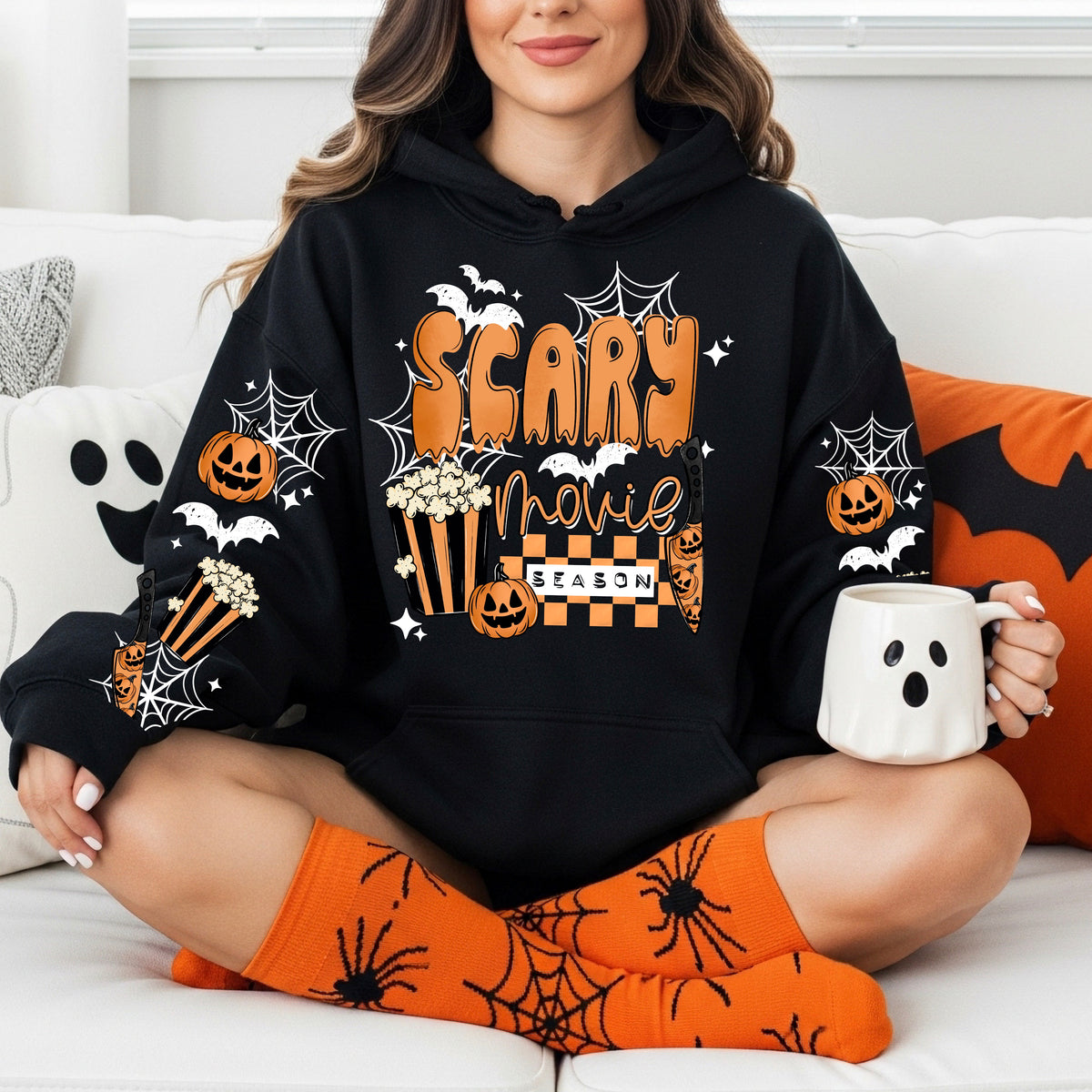 Scary movie season white (csc) (front only) DTF Transfer