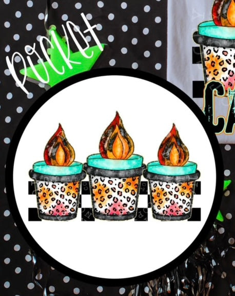 Black flame candle co pocket 106265 DTF transfer