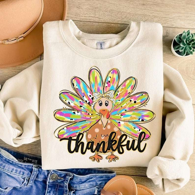 Thankful brushstroke turkey 62157 DTF transfer