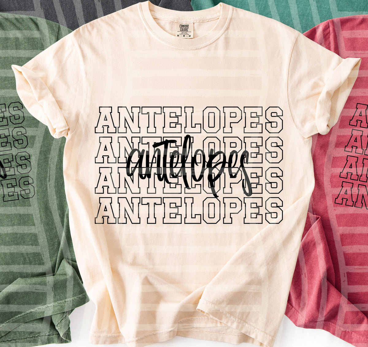 antelopes simple stacked outlines (Caplinger) DTF Transfer
