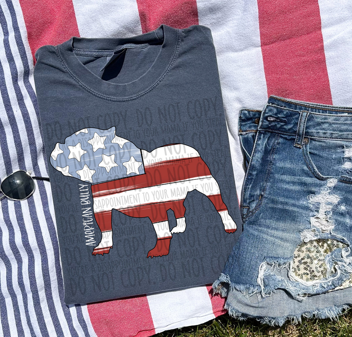 AMERICAN BULLY white (SWD) DTF transfer