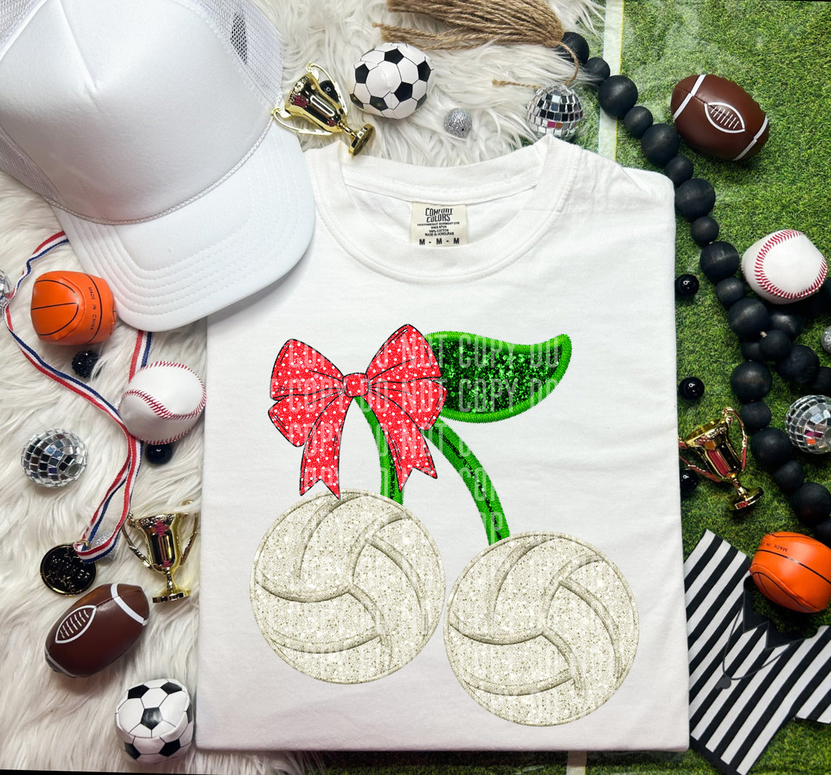 Volleyball Cherries with Bow (Caplinger) DTF transfer