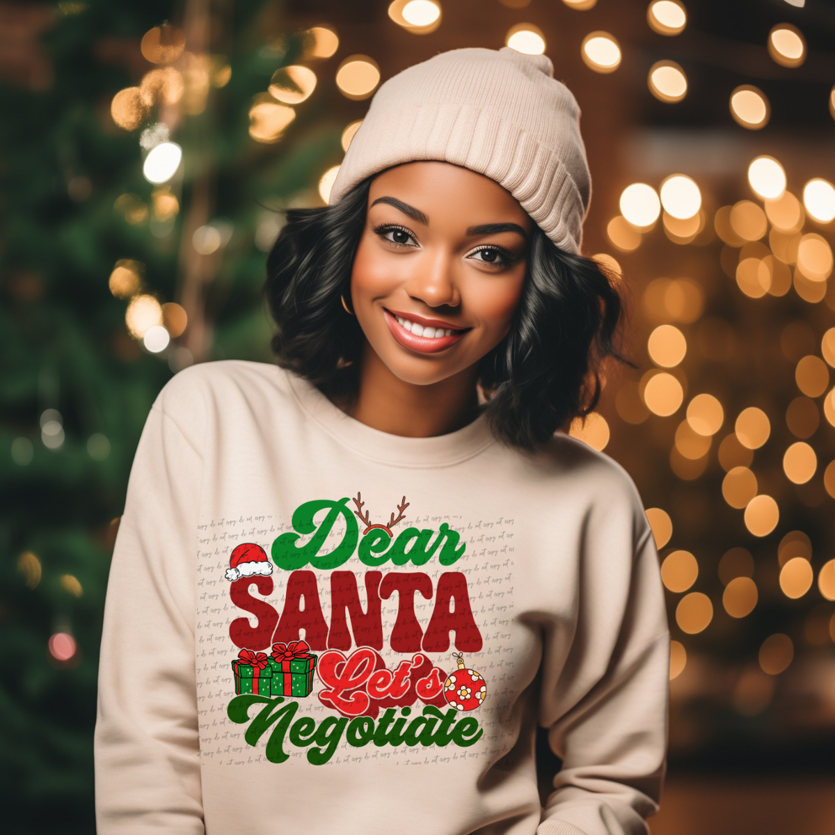dear Santa Let's Negotiate 68536 DTF Transfer