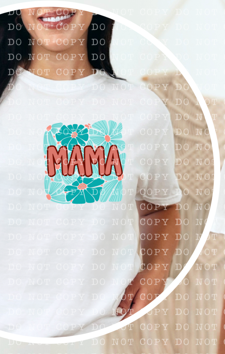 Mama blue pocket (ECHT) 106827 DTF transfer