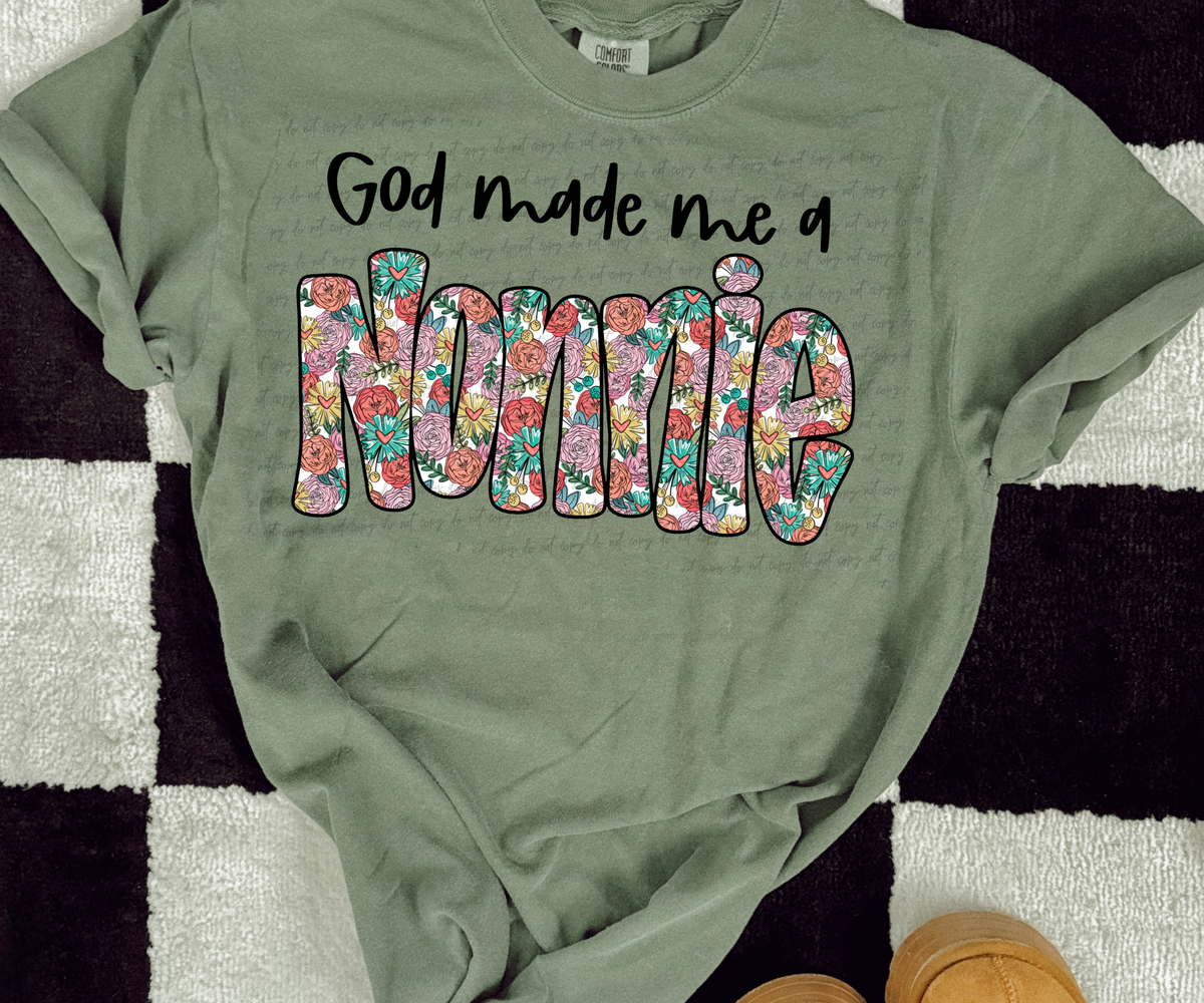 God made me a nonnie floral 28856 DTF Transfer