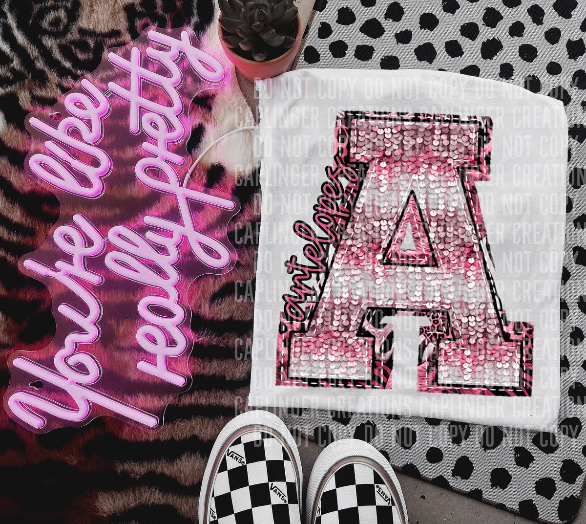 Antelopes wild and pink (Caplinger) DTF transfer