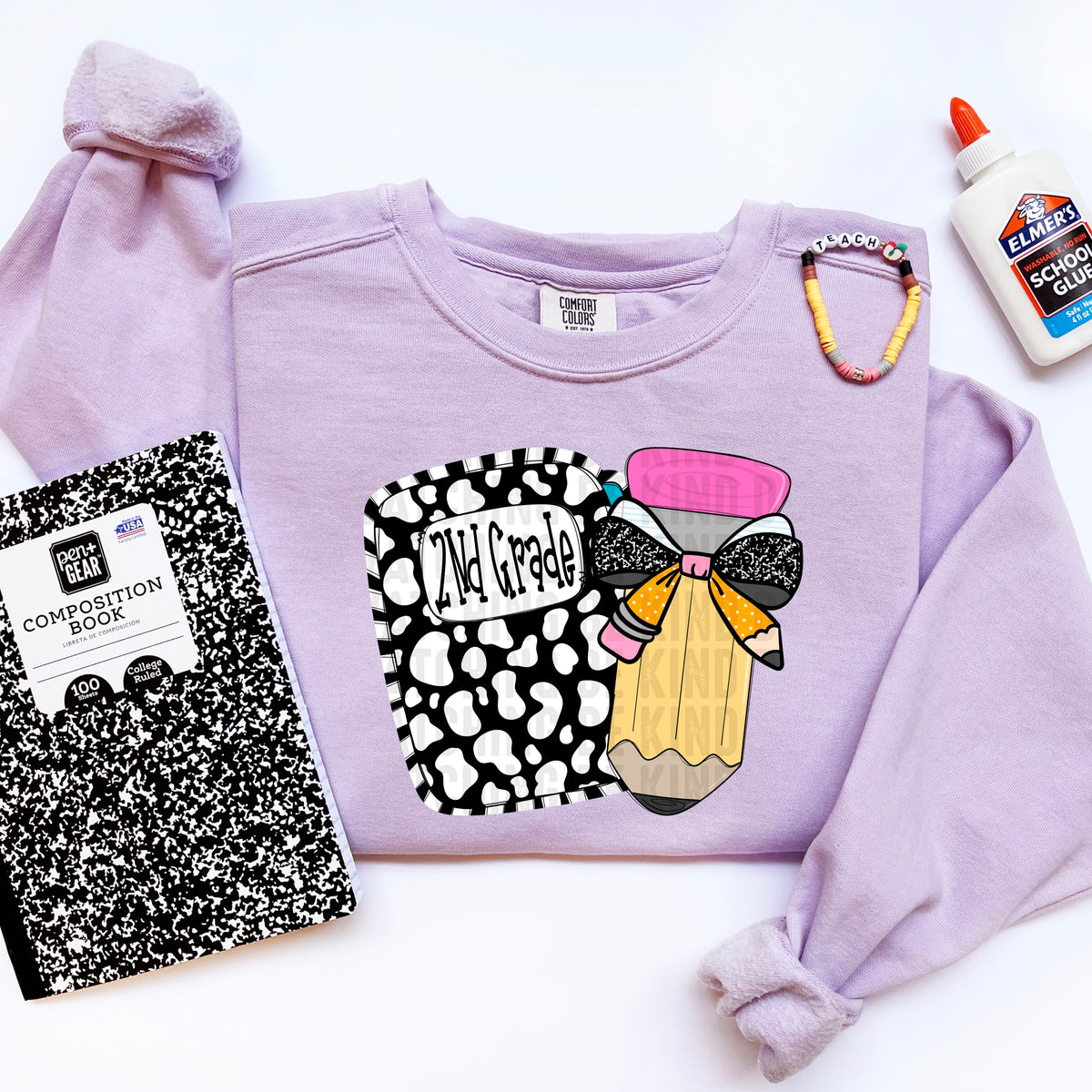 Second Grade leopard pencil bow (SDD) DTF Transfer