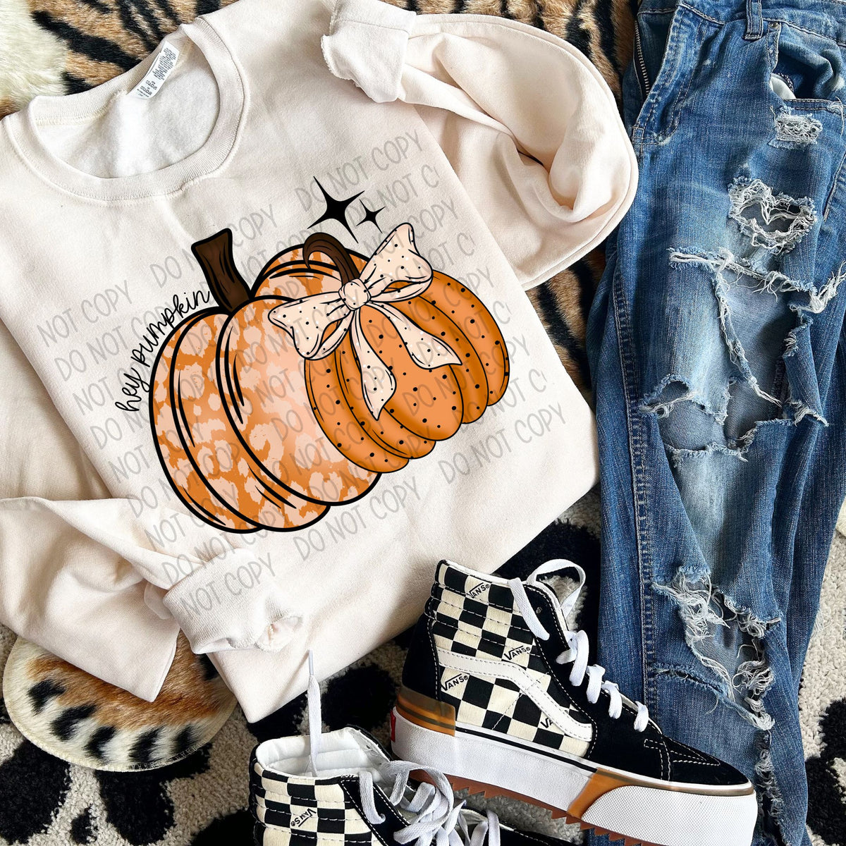 Hey pumpkin 2 pumkins one with bow (SWD) 45101 DTF transfer