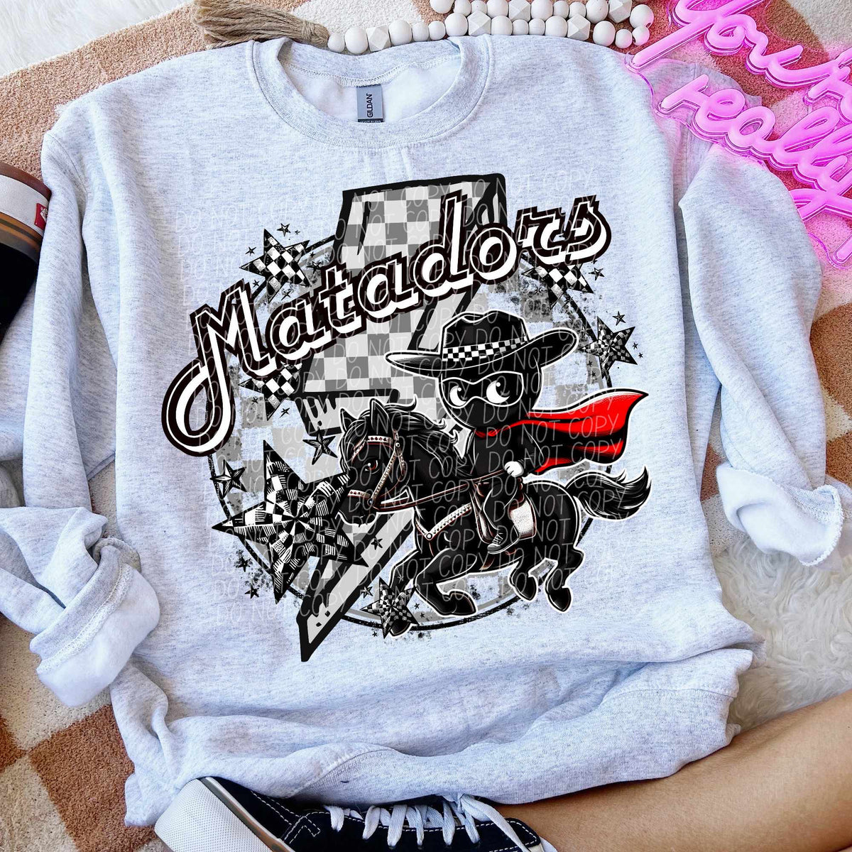 Matadors black horse lightning bolt (CITY) 52452 DTF transfer