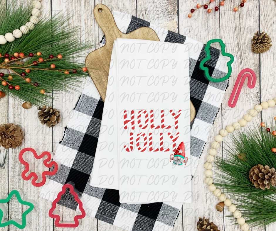 Holly jolly candy cane font (VINTAGE) 64102 DTF transfer