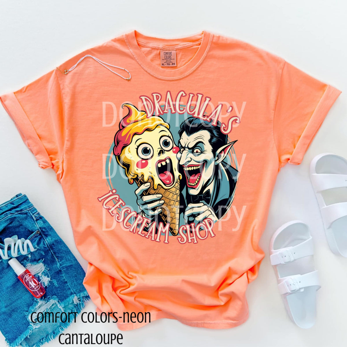 Draculas Ice Cream Shop CSG DTF transfer