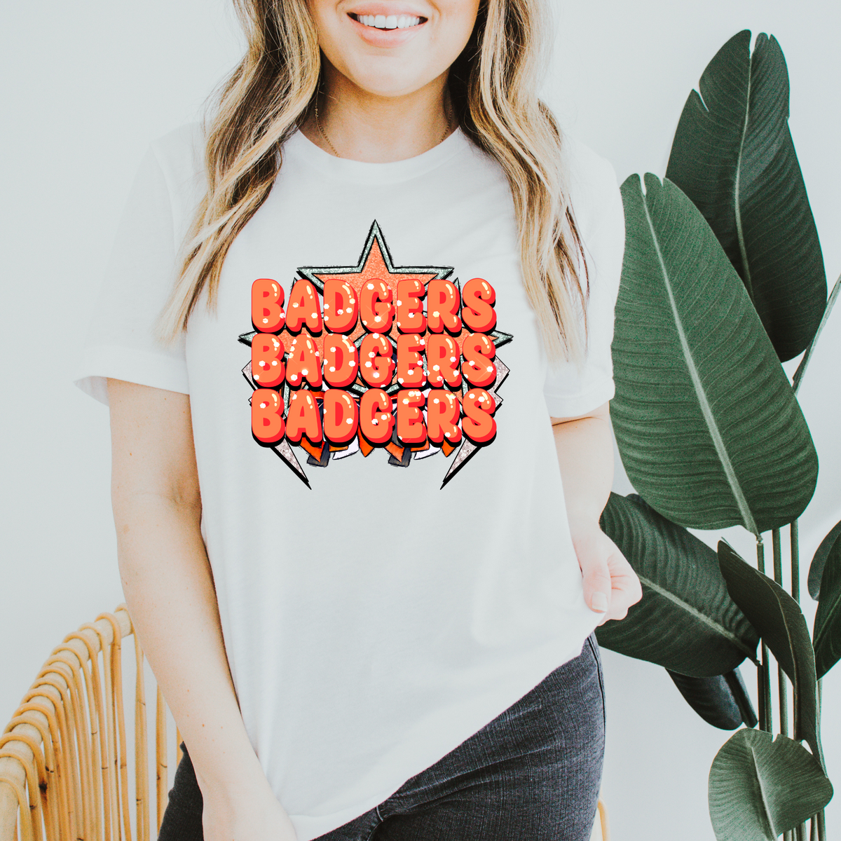 Badgers (Orange with Stars) 3047 DTF Transfers