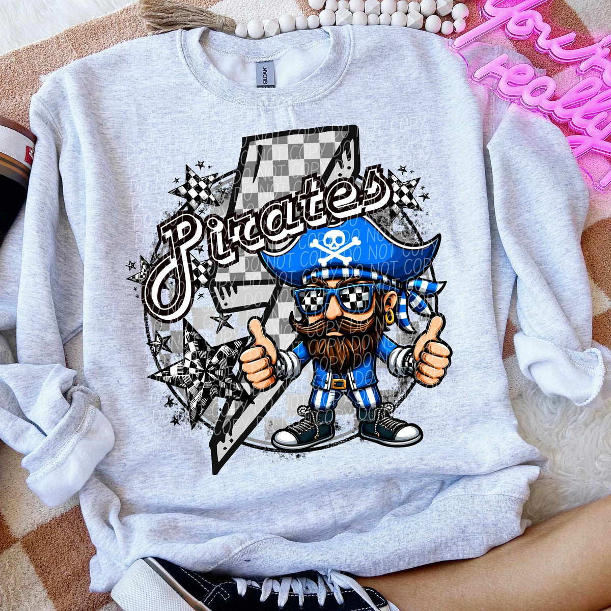 Pirates blue hat lightning bolt (CITY) 52439 DTF transfer