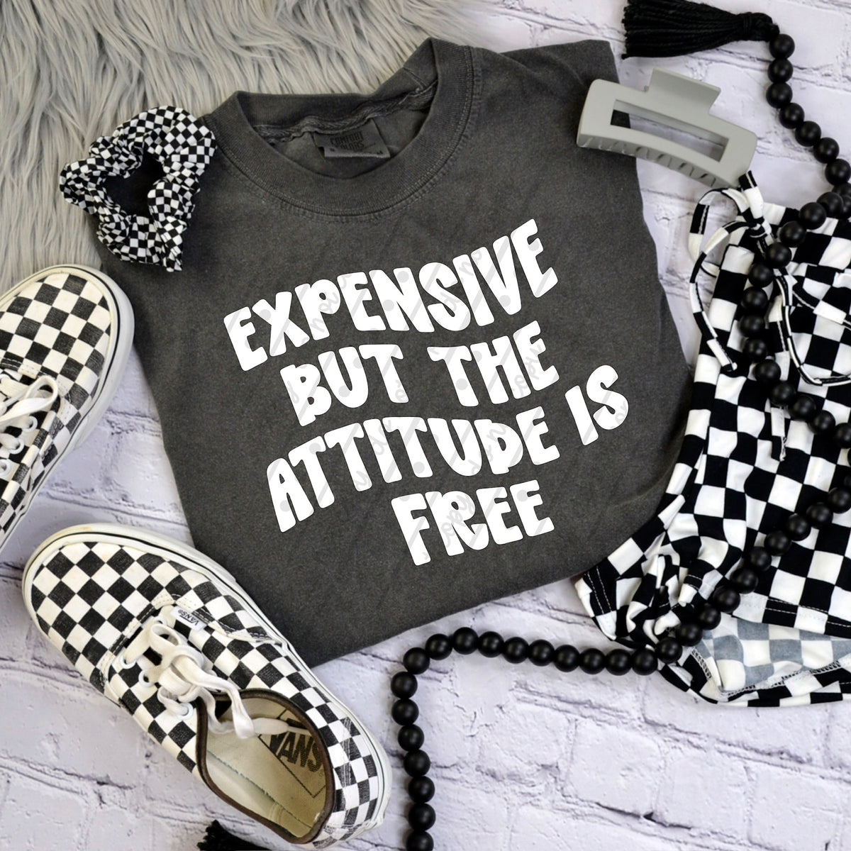 Expensive but the attitude is free WHITE (scarlow) DTF transfer