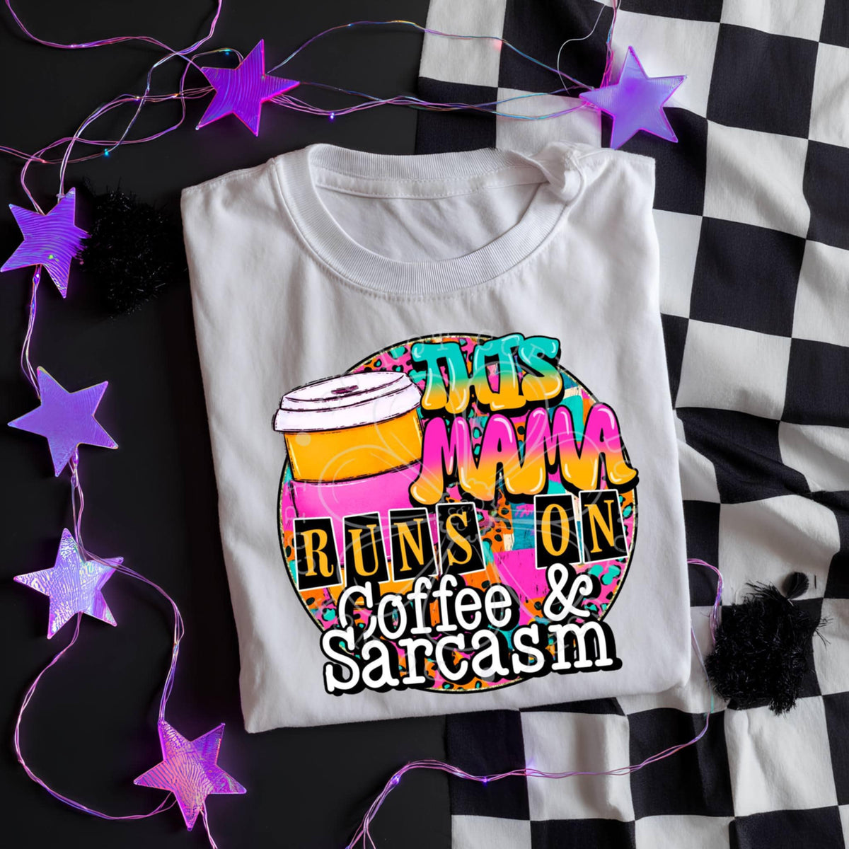 This mama runs on coffee & sarcasm (C’s) 103300 DTF transfer