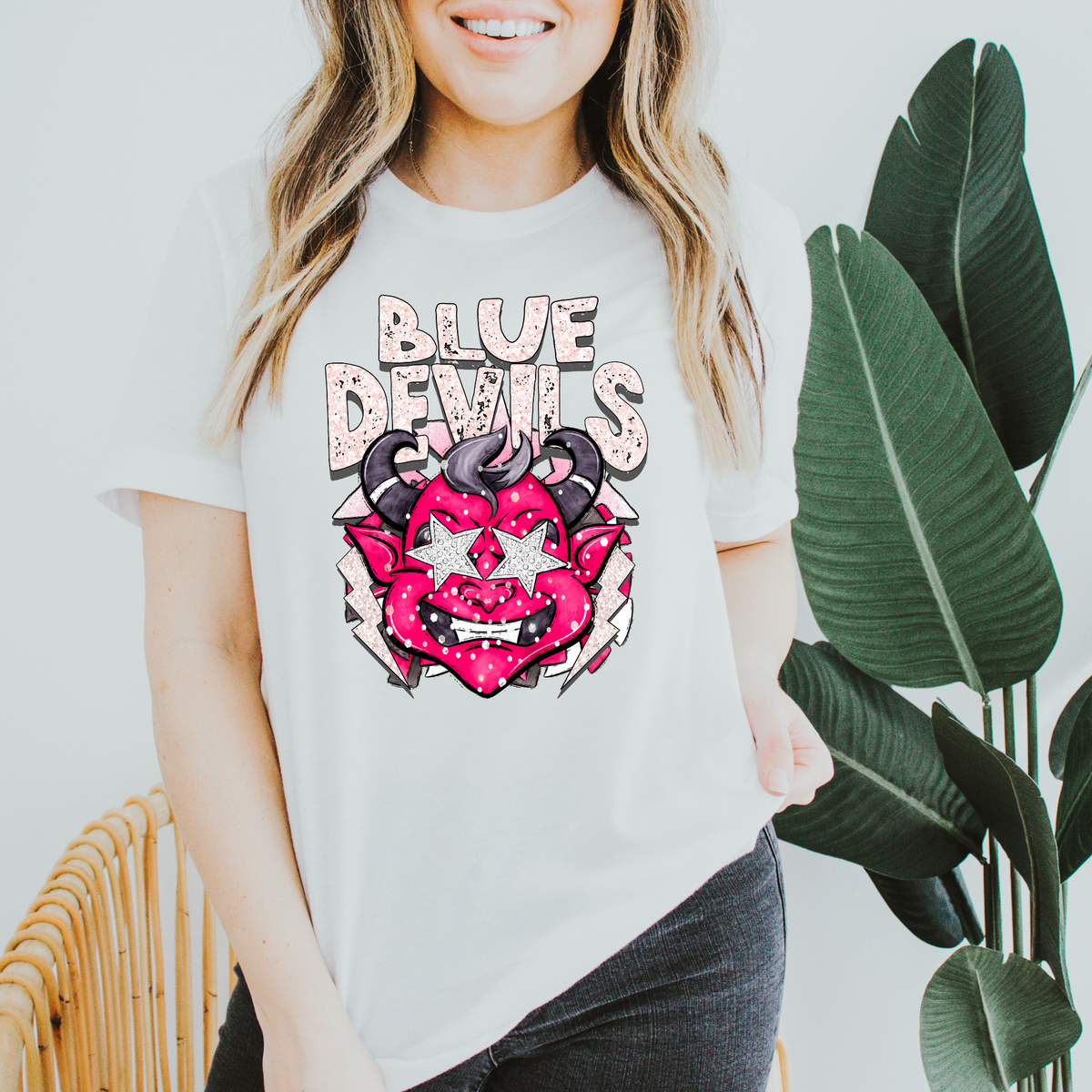 Blue Devils (Retro, Pink) 3059 DTF Transfers
