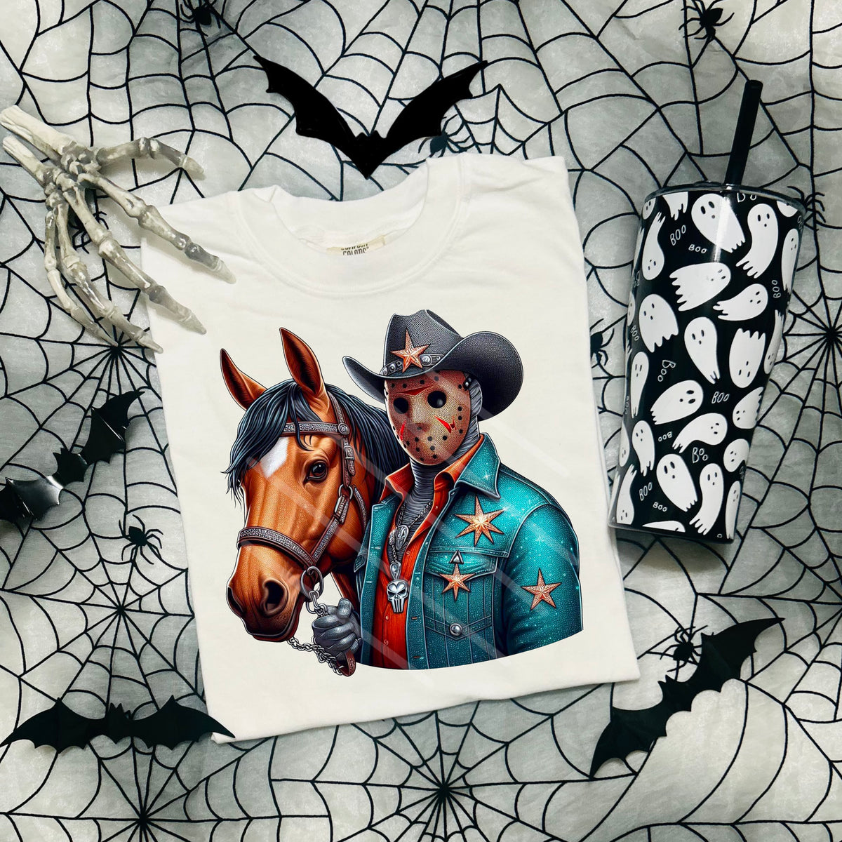 Mask with Horse teal jacket (chaos) 110265 DTF transfer