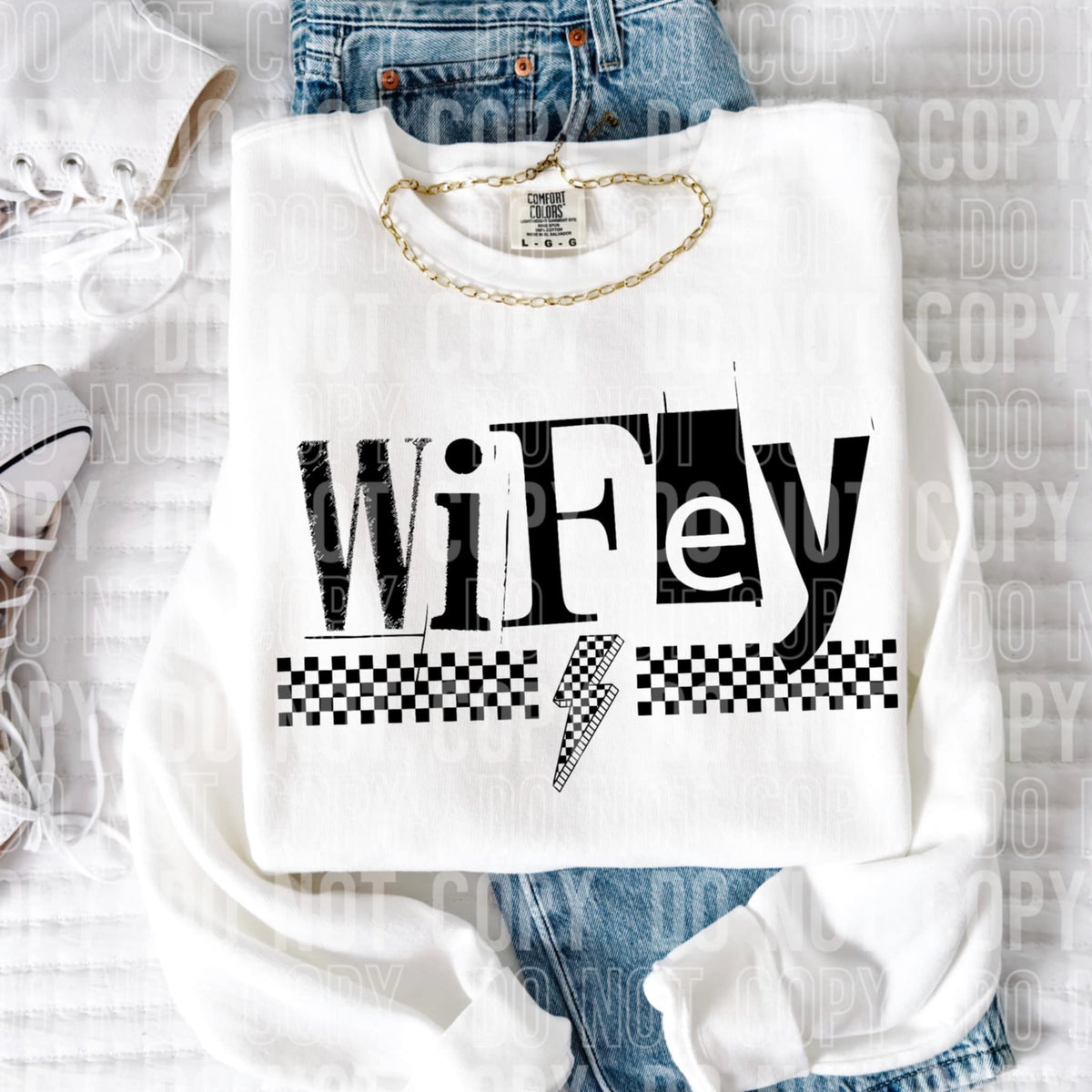 Wifey lightning bolt 96988 DTF transfer