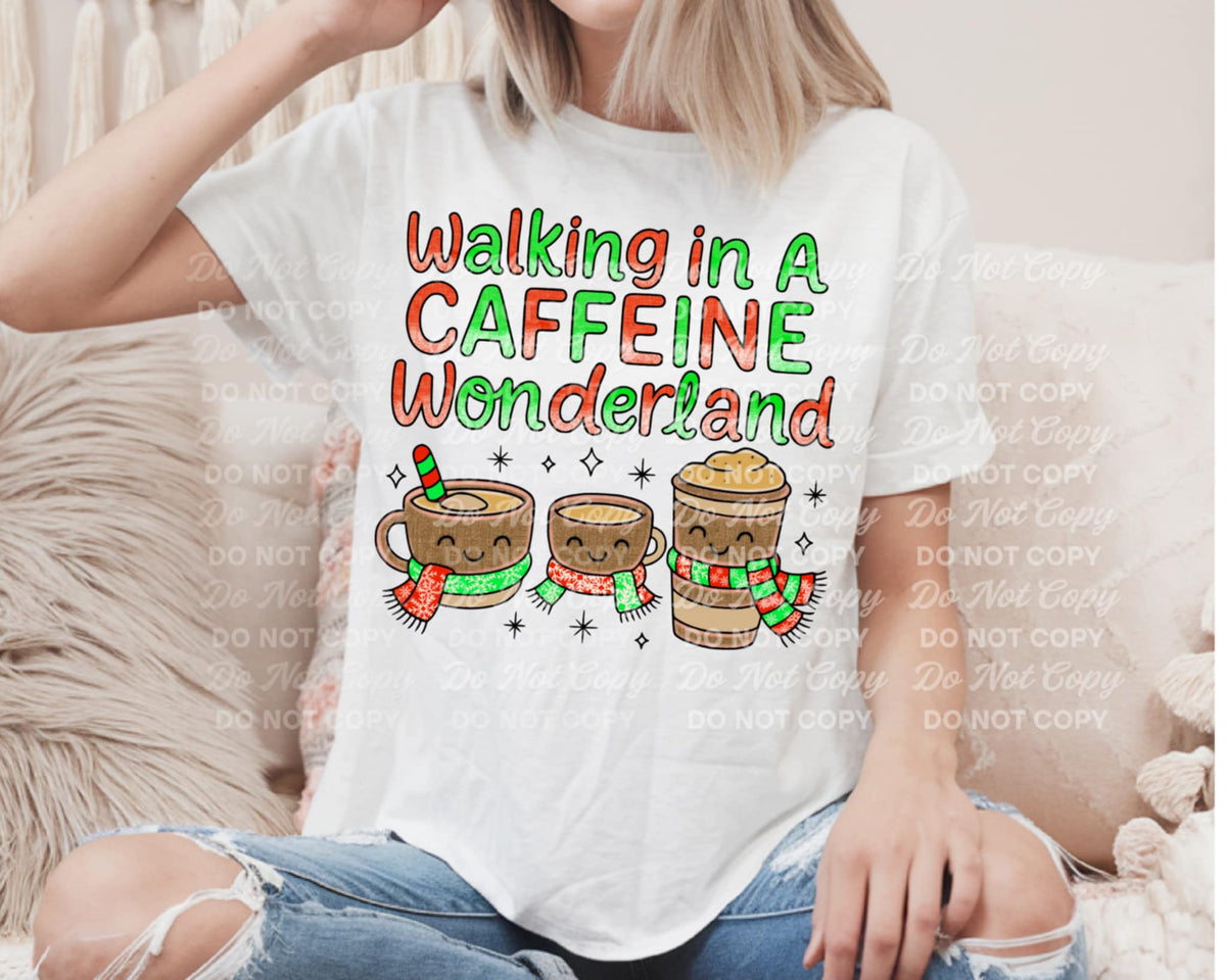 Walking in a caffeine wonderland 109299 DTF transfer