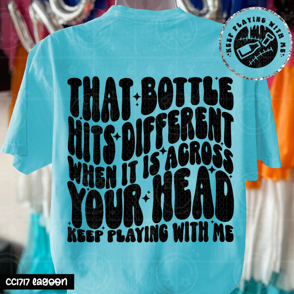 That bottle hits different when it’s across your head BACK (HW) 95742 DTF transfer