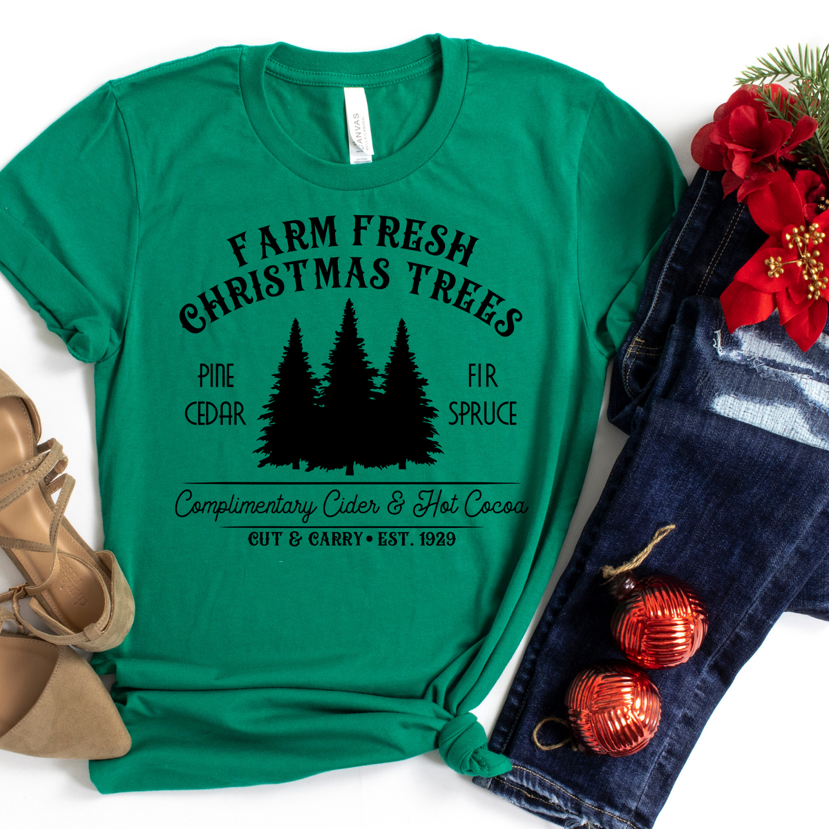 Farm Fresh Christmas Trees (Black) 3080 DTF TRANSFER