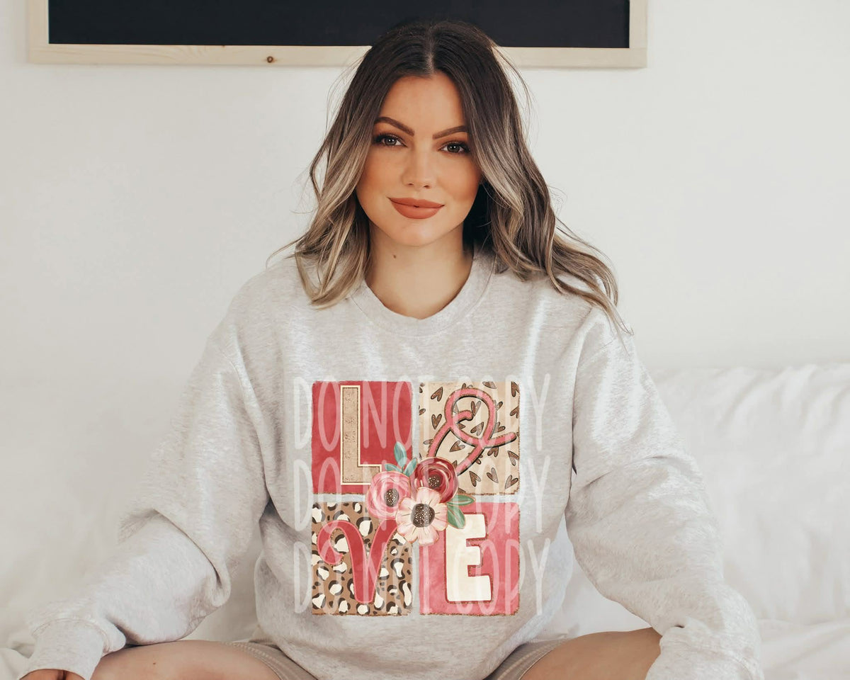 Love Blocks with roses (PH) DTF Transfer