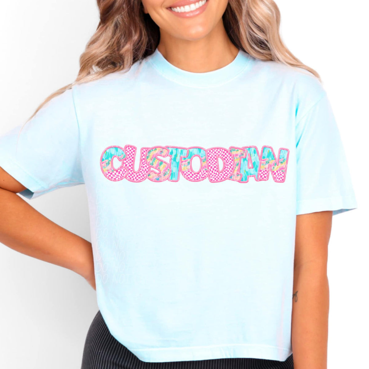 Custodian pink checkered (CITY) 97093 DTF transfer