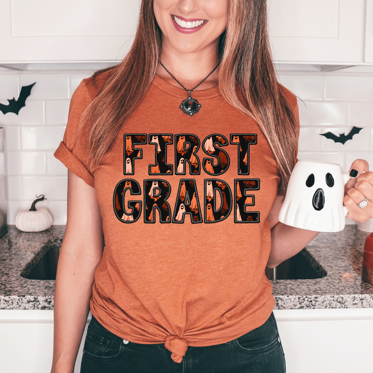 First Grade Faux Embroidery Ghosts 3091 DTF TRANSFER