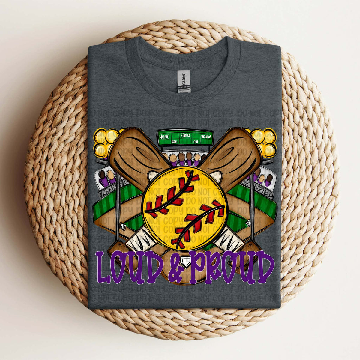Loud and Proud softball (purple) (VP) DTF Transfer