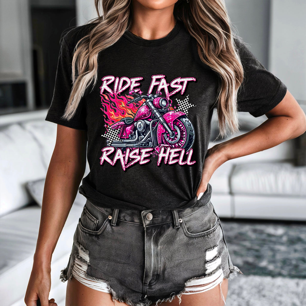 Ride fast raise hell 93741 DTF transfer