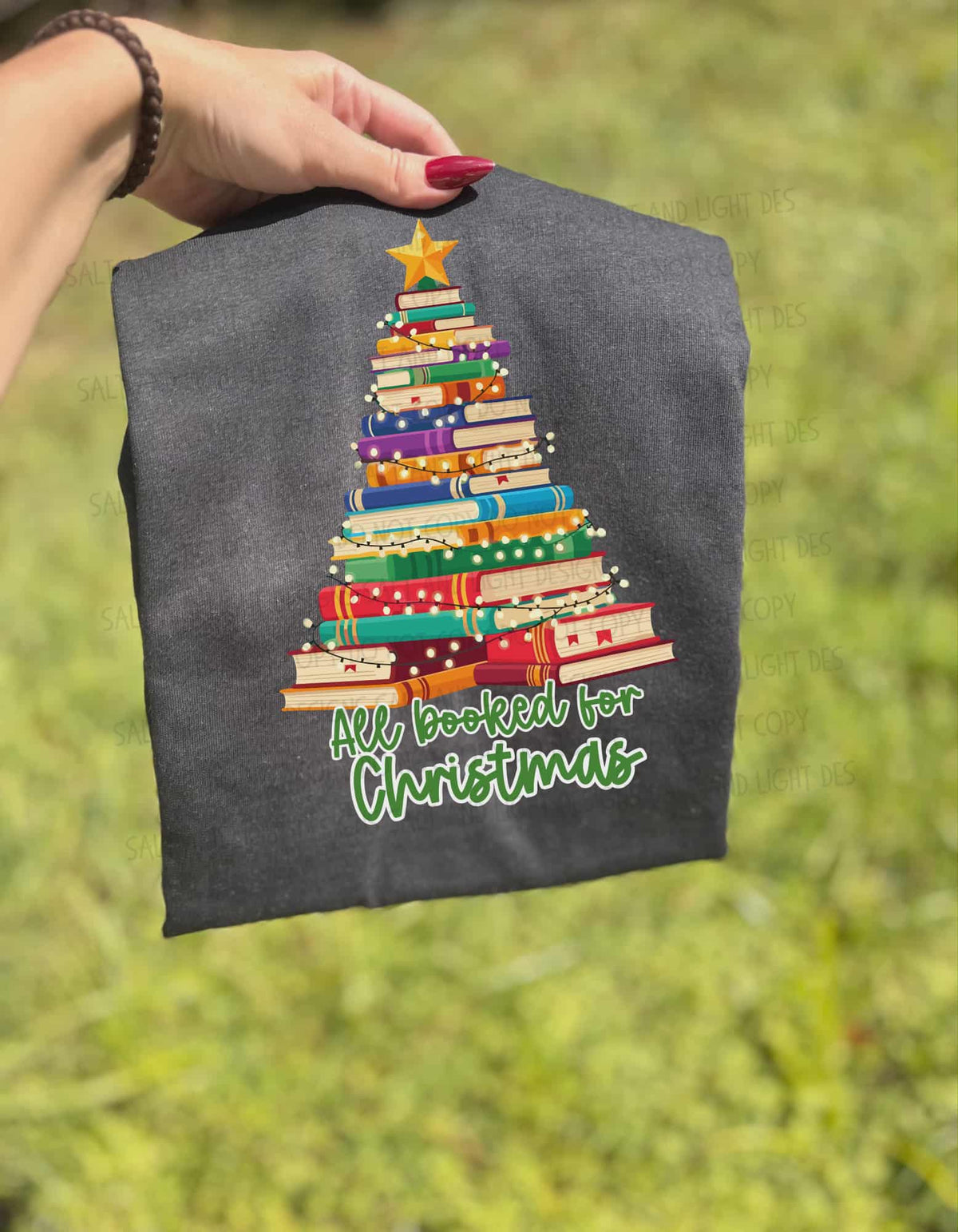 All booked for Christmas book stack (SSD) DTF transfer