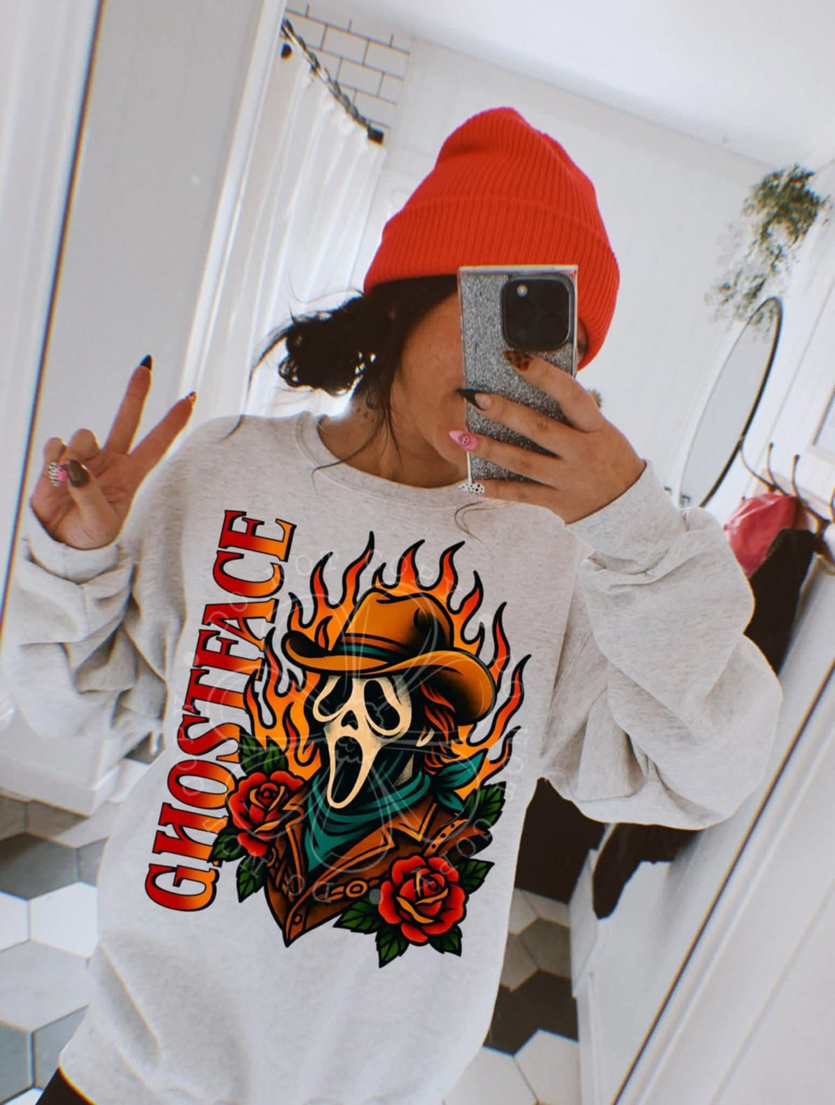 Ghost w/ flames (lyttle) DTF transfer