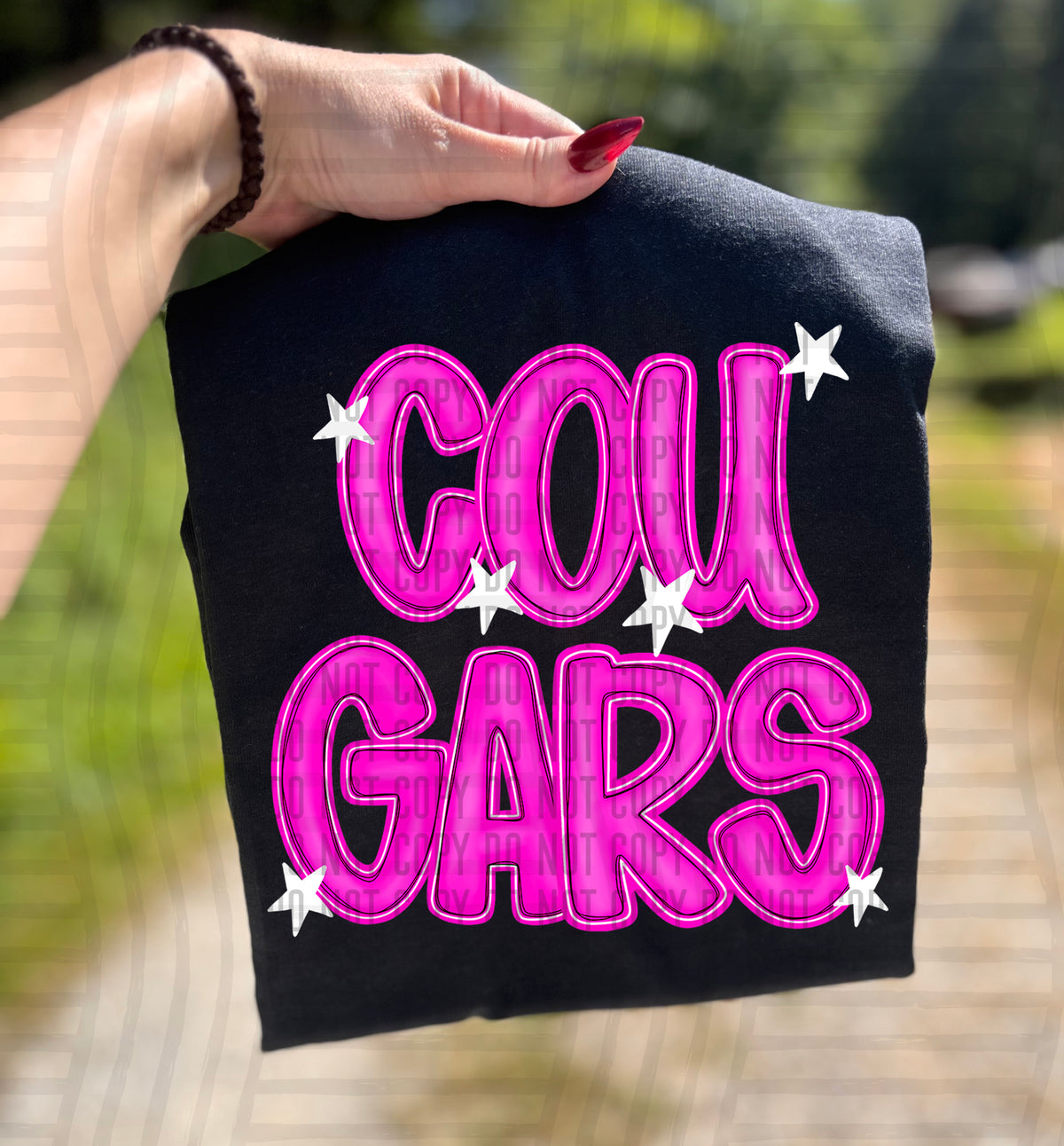 Cougars Pink And Preppy Split 112877 DTF transfer