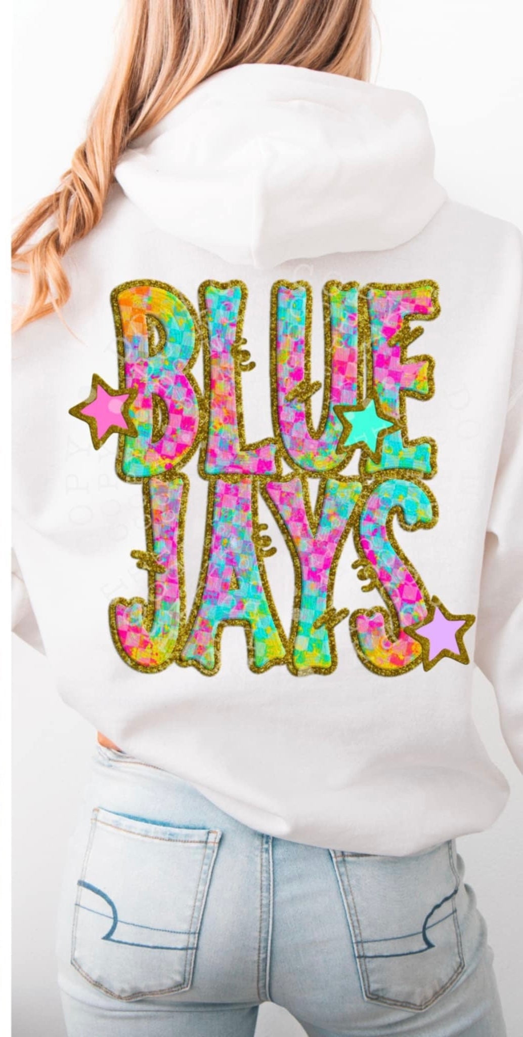 Blue jays colorful checkered (C’s) 91492 DTF transfer