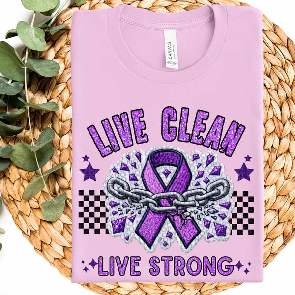 Live clean live strong (HW) 58364 DTF transfer