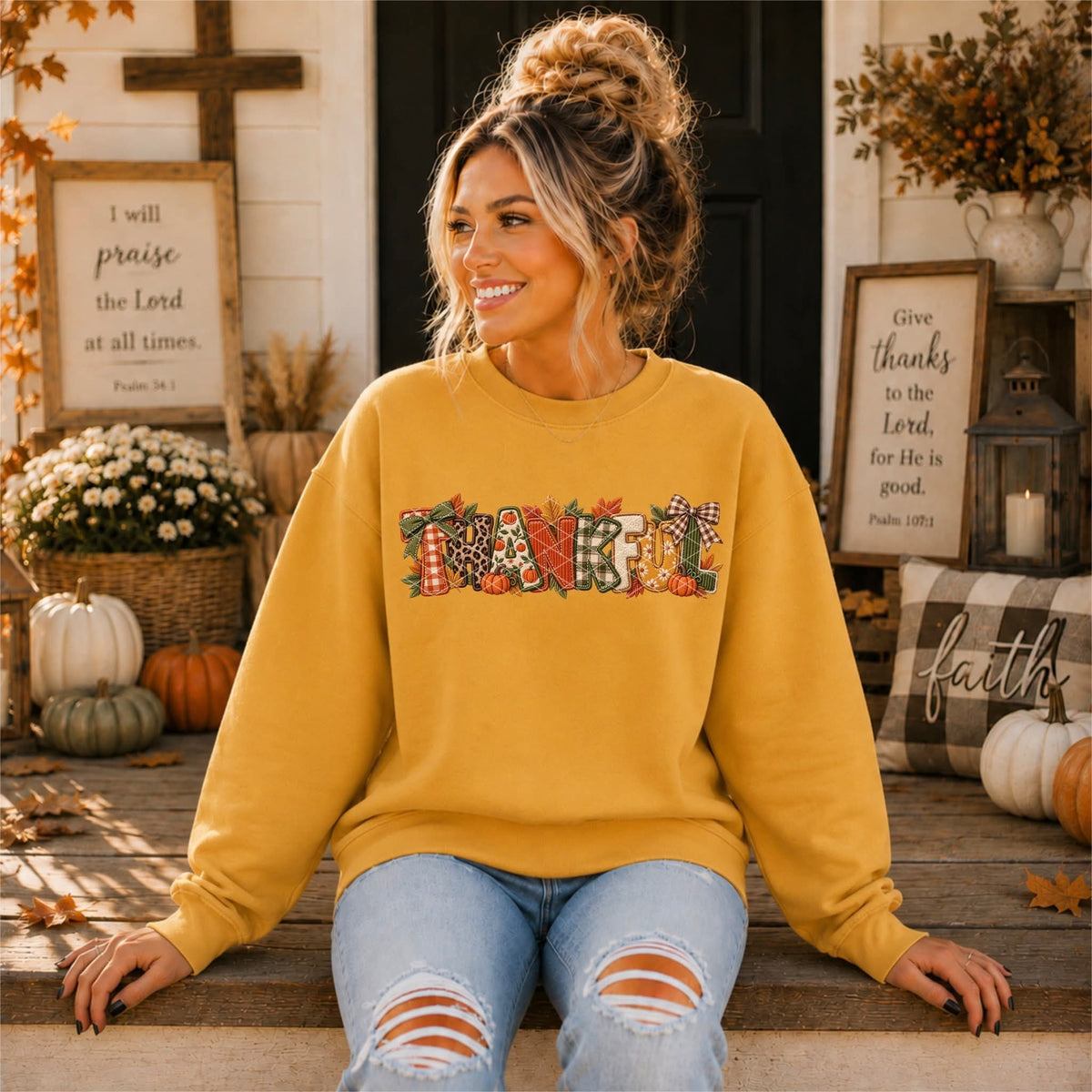 Thankful fabric SUNDAY SPECIAL DTF transfer