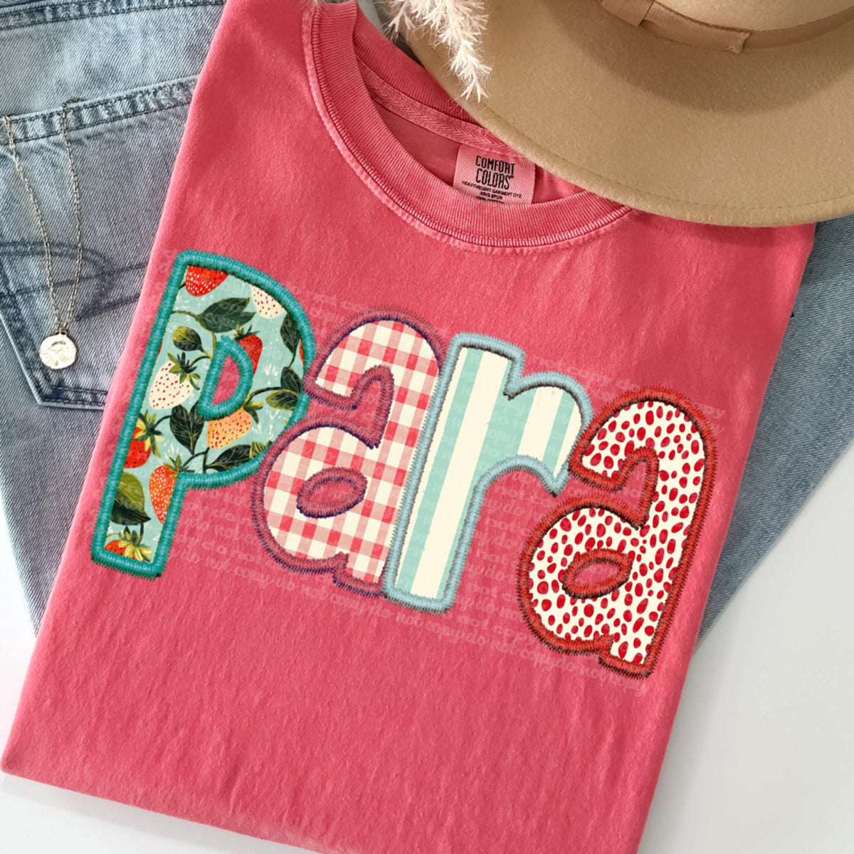 Para strawberry patterns 95814 DTF transfer