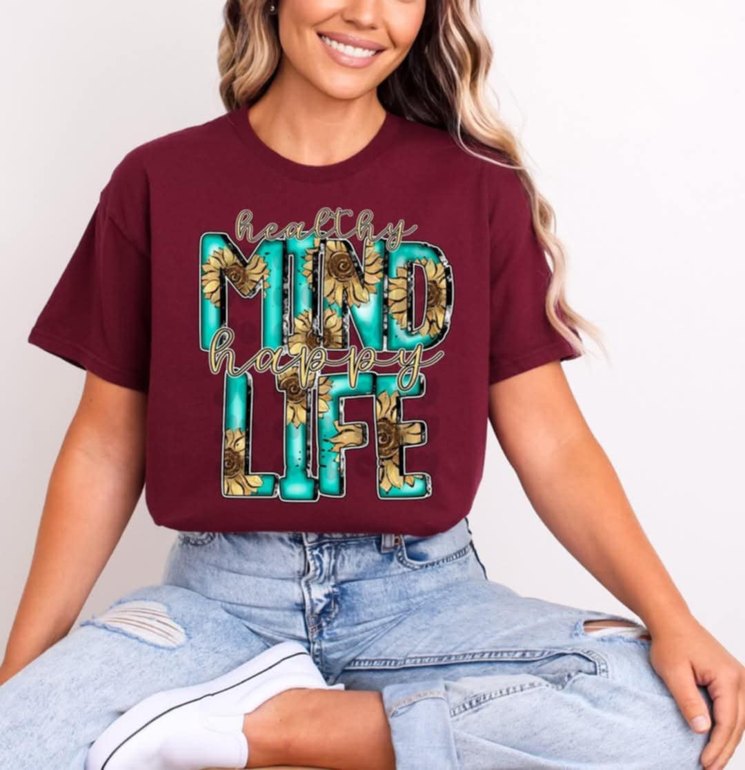 Happy mind healthy life (C’s) 100483 DTF transfer